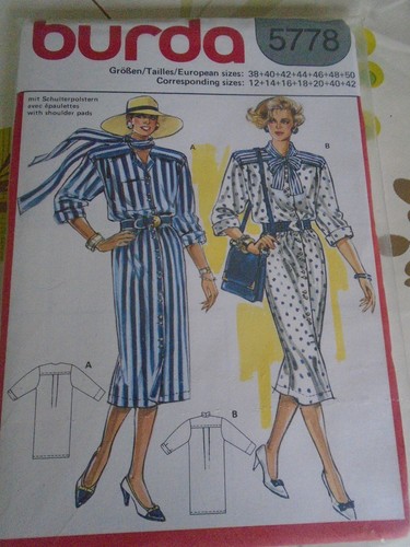 Patron burda robe droite - patron,