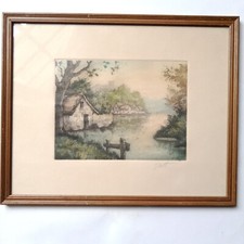 Eau-forte Colorée Paysage