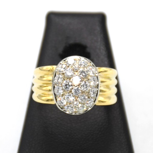 Anneau pavé diamants naturels - anneau,
