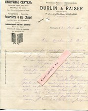 Lettre de 1936 sur entête Fumisterie DURLIN RAISER 70 Place République Montargis