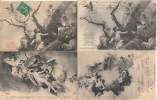 Lot de 4 cartes postales