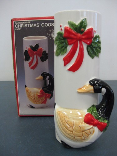 Earthenware christmas goose - christmas,