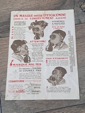Un document militaire masque Français ww2 Défense Passive militaria.