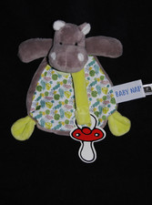 Doudou plat hippopotame gris