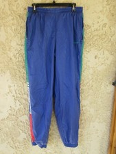 Pantalon ADIDAS nylon vintage 90'S pant oldschool bleu trefoil 174 M D5