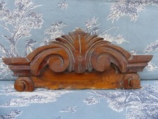 Fronton d'Armoire élément de Décoration bois sculpté 35X15cm à traiter