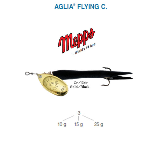 Mepps flying noir - or,
