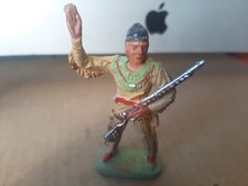 FIGURINE ANCIENNE ELASTOLIN EN COMPOSITION FAR WEST indien