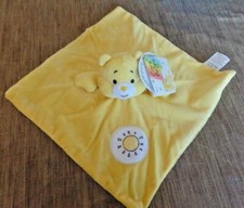 S1N / doudou ours jaune plat soleil Bisounours CARE BEARS neuf