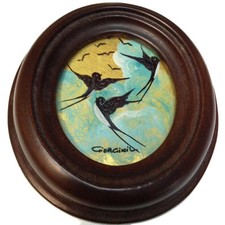 QUADRO QUADRETTO OVALE FOGLIA