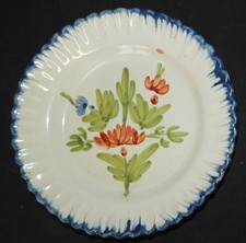 Assiette XIXème Décor floral (20 cm) Auvillar ? Sud-Ouest ?