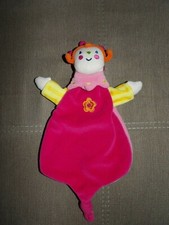 DOUDOU PLAT MARIONNETTE VERTBAUDET KATHERINE ROUMANOFF FEE  ROSE JAUNE FLEUR