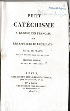 PRADT- PETIT CATECHISME A L'USAGE DES FRANCAIS -LIVRE ANCIEN HISTOIRE