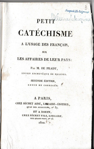 Pradt petit catechisme - petit, a