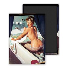 Pin Up Baignoire-Magnet Frigo 54x78mm personnalisé