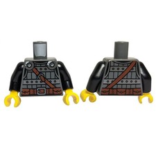 1x Torse LEGO Fig. Armure Viking, Plastron Métal, Disques Argentés, Sangle