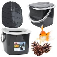 Toilettes de camping 15,5 L Toilettes chimiques mobiles gris WC mobile extérieur