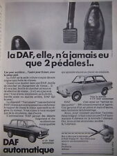 PUBLICITÉ VOITURE DAF 2 PÉDALES BOITE DE VITESSES AUTOMATIQUE