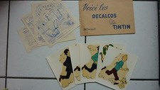 TINTIN  / 5  DECALCOMANIE / COMPLET AVEC ENVELOPPE    / ANNEES  50