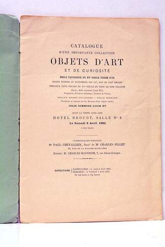 Catalogue collection objets