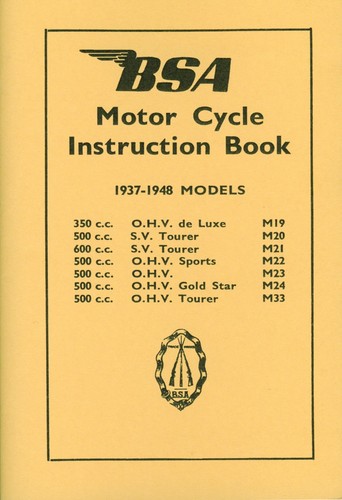 Manuel moto bsa livre m20 - moto,