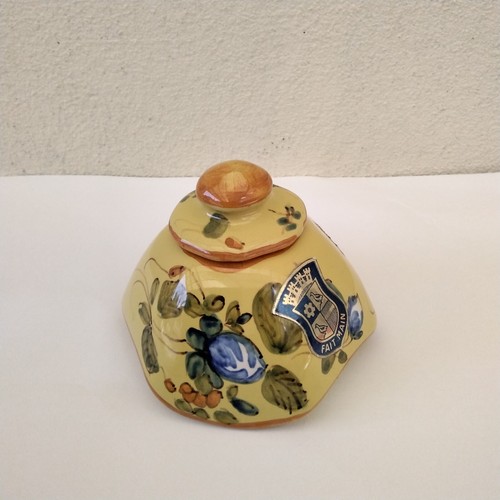 Petit encrier faience - petit, décor