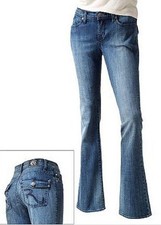 $80 NWT Rock & Republic Boot Cut Kasandra Roxy Denim Low Rise Jeans  