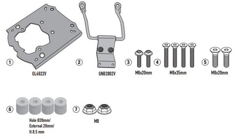 Set porte bagages givi - givi, sr9054