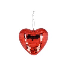 BOULE À FACETTES CUR MIROIR DISCO 15CM ROUGE