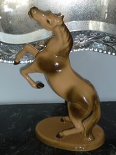 GRAND CHEVAL ALEZAN CABRE FIGURINE EN PORCELAINE OU FAIENCE VINTAGE 1950