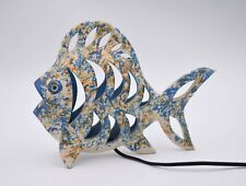 Lampe à poser en céramique vintage des années 70 / 80 en forme de poisson