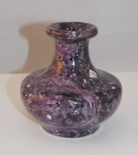 Lapidaire Sculpté Rare Authentique Ural Russe Violet Charoïte 3.5 " Bud Vase