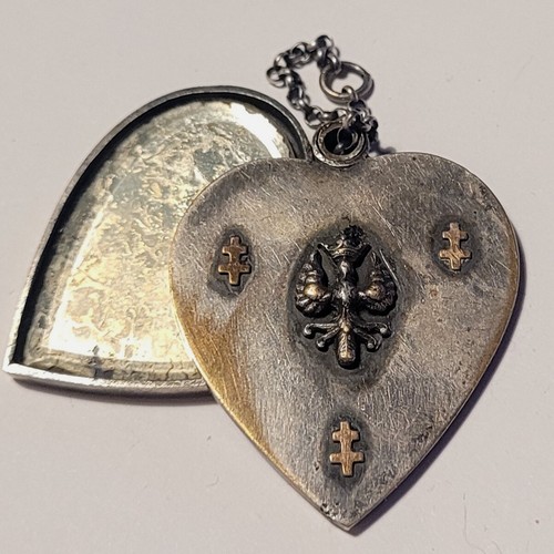 Ancien pendentif cœur miroir - ancien,