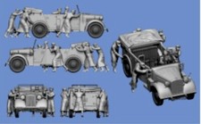 Peddinghaus 3 D Impression 1-72 72F373 6 Soldats Allemands Poussent Un Véhicule