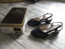 Sandales confort en cuir bleu marine - Marque Bertin - Pointure 5 (petit 38)