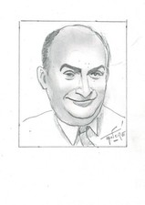  Portrait original de Louis DE FUNES, au crayon