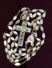 French Antique Mother of Pearl Victorian Rosary Hand Made
