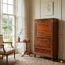 Secrétaire Ancien Acajou Cuir