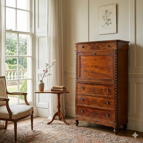 Secrétaire ancien acajou - ancien, cuir