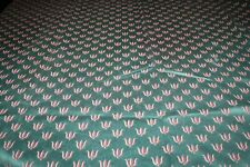 Dessus de petit lit ou tapis de table nappe ancien tissu d'ameublement vert 