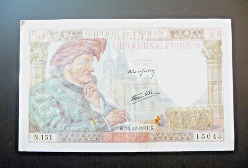 Billet francs jacques - 50,