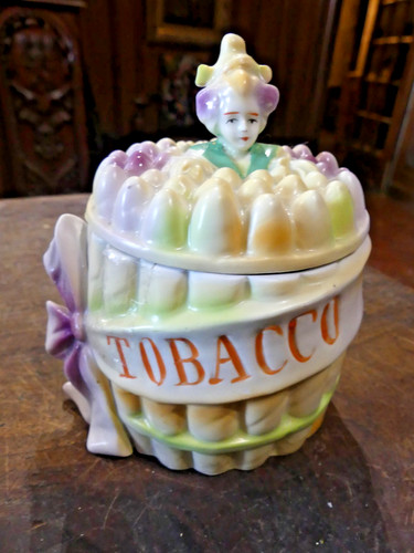 Pot tabac porcelaine - pot,
