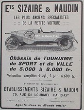 PUBLICITE VOITURE SIZAIRE &