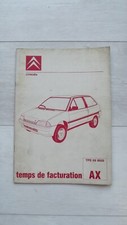 MANUEL TEMPS DE FACTURATION CITROEN AX - 1987
