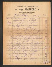 MENETOU-SALON (18) ATELIER DE CHARRONNAGE "Jean MILLERIOUX" en 1924