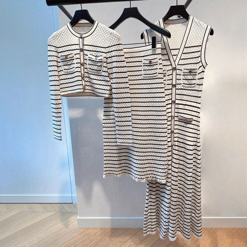 Sandro neck stripe - stripe, knitted