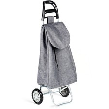 Chariot de Courses 30L Gris Sac Amovible Robuste et Léger Pliable