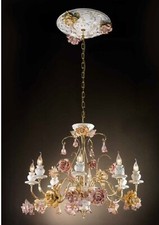 Lustre porcelaine capodimonte - lustre,