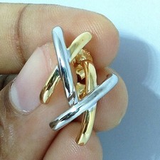 14K Jaune & Blanc Plaqué Or