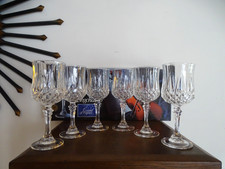 6 verres à vin rouge cristal d'Arques modele LONGCHAMP - 17 cl - H 16,5 cm